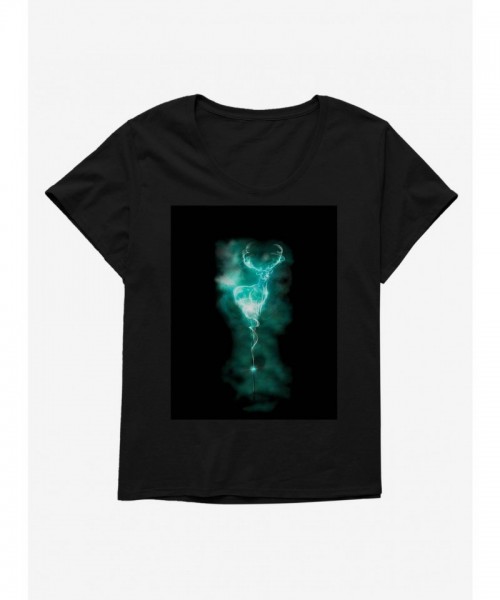 Harry Potter Stag Patronus Wand Tee for Plus Size Girls