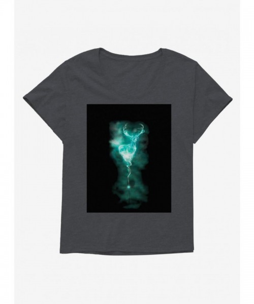 Harry Potter Stag Patronus Wand Tee for Plus Size Girls