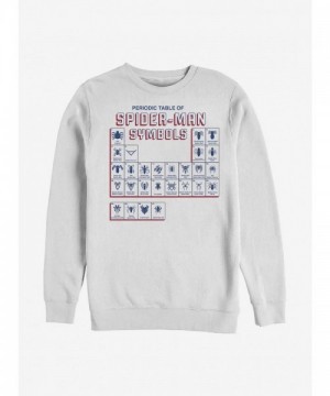 Marvel Spider-Man Icon Crewneck Sweatshirt - White Men's