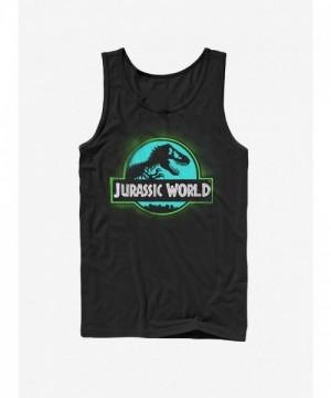 Jurassic World Fallen Kingdom T-Rex Spray Paint Logo Unisex Tank Top - Black