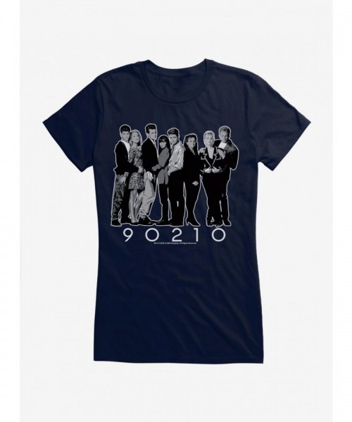 Beverly Hills 90210 Girls Lightweight Cast T-Shirt - Black & White