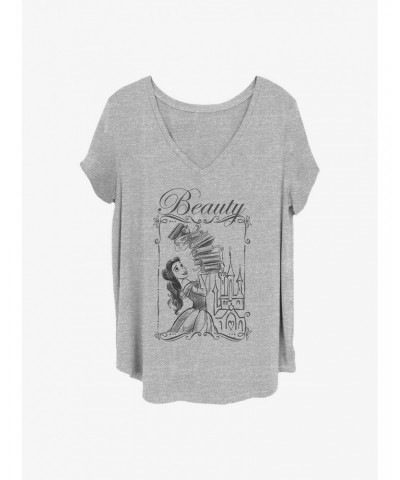 Disney Beauty and the Beast Beauty Books Girls T-Shirt Plus Size $11.27 T-Shirts
