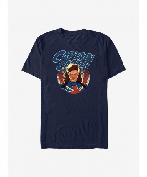 Marvel Captain Carter Fierce T-Shirt for Men - Lightweight Comfort