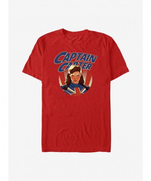 Marvel Captain Carter Fierce T-Shirt for Men - Lightweight Comfort