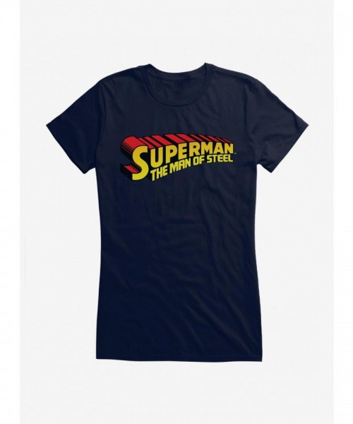 Superman Of Steel Logo Junior T-Shirt for Girls