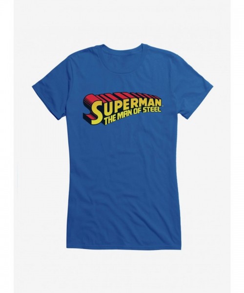 Superman Of Steel Logo Junior T-Shirt for Girls
