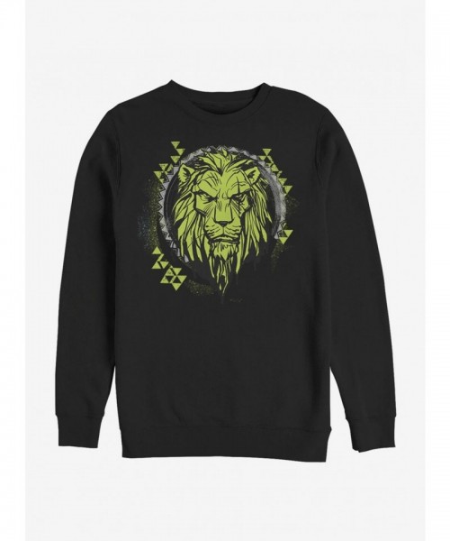 Disney 2019 Lion King Tribal Scar Men's Cotton Blend Sweatshirt - Black