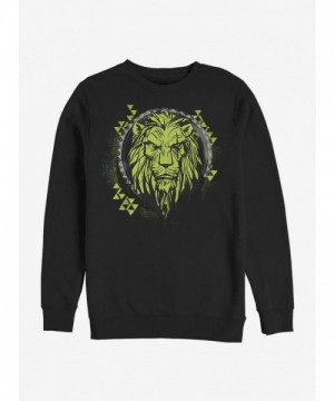Disney 2019 Lion King Tribal Scar Men's Cotton Blend Sweatshirt - Black