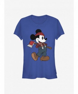Disney Lumberjack Mickey Girls T-Shirt in Blue