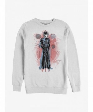 Marvel's Druig Crewneck Sweatshirt - Men's White Cotton Blend