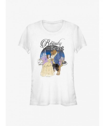 Disney Beauty Beast Vintage Look Poster Girls T-Shirt $10.46 T-Shirts