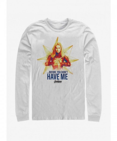 Marvel Avengers Endgame Captain Marvel Confidence White Long-Sleeve Tee for Women