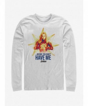 Marvel Avengers Endgame Captain Marvel Confidence White Long-Sleeve Tee for Women