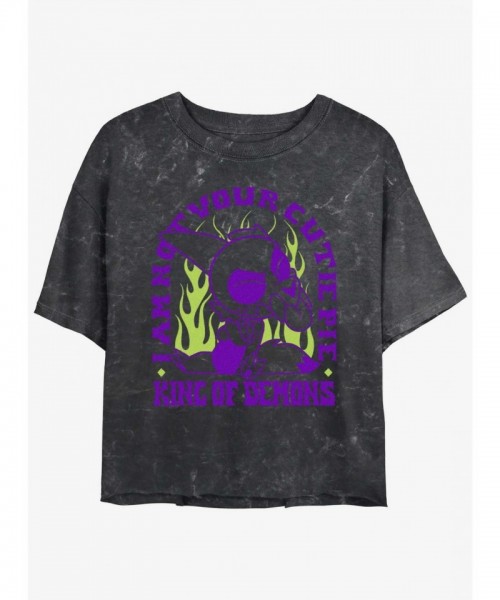 Disney Owl House Not Your Cutie Mineral Wash Crop T-Shirt for Girls - Multi