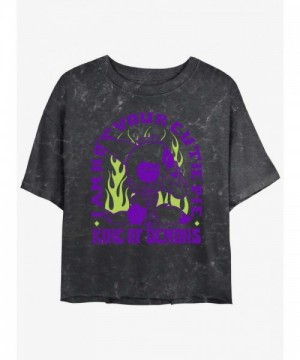 Disney Owl House Not Your Cutie Mineral Wash Crop T-Shirt for Girls - Multi