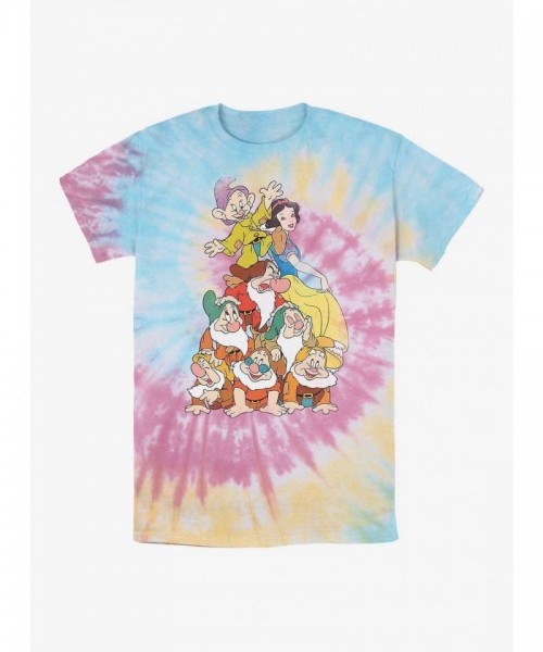 Disney Snow White Dwarfs Squad Tie-Dye T-Shirt - Unisex Multi