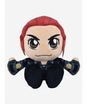Marvel's Black Widow Chibi Kuricha Plush Toy - 8" Handmade Soft Velboa Bean Bag Bottom