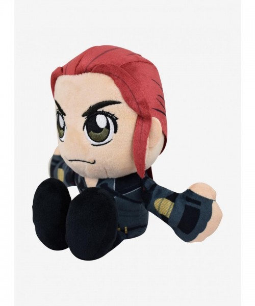 Marvel's Black Widow Chibi Kuricha Plush Toy - 8" Handmade Soft Velboa Bean Bag Bottom