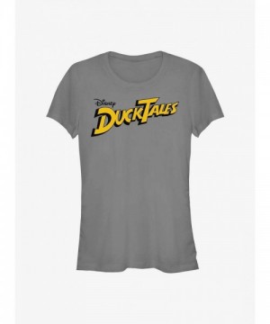 Disney Ducktales Grey Logo T-Shirt for Girls
