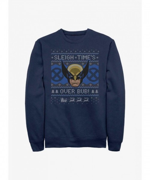 Marvel Wolverine Ugly Christmas Jumper for Men - Blue