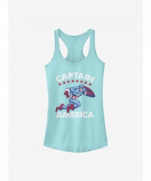 Marvel Classic Captain America Tank for Girls - Blue