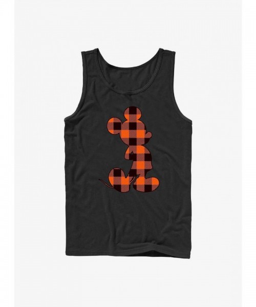 Disney Autumn Buffalo Check Tank Top for Men - Black