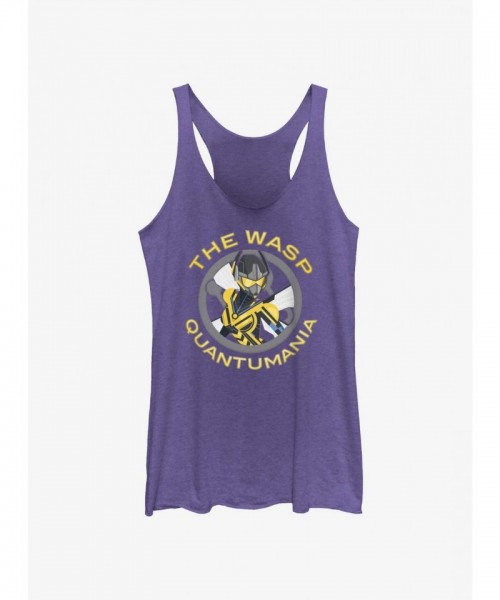 Marvel Wasp Symbol Girls Tank in Purple - Junior Sizes