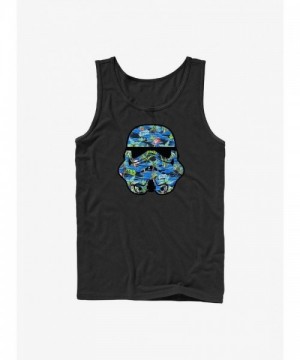 Star Wars Hula Helmet Tank Top - Black Cotton Men's Tee