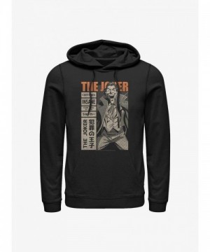 DC Comics Men's Joker Motif Black Hoodie