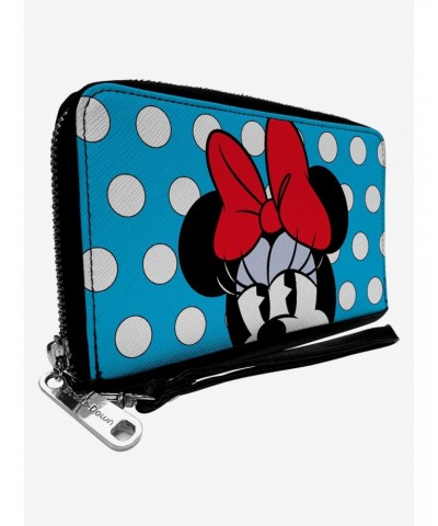 Disney Minnie Mouse Style Close Up Polka Dot Zip Around Wallet $16.05 Wallets