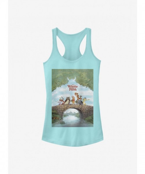 Disney Girls Cotton Winnie The Pooh Pooh Blue Tank Top