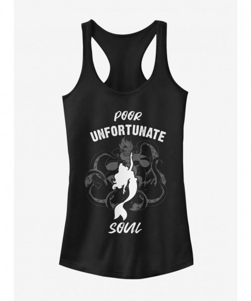 Disney Little Mermaid Unfortunate Soul Girls Cotton Tank Top - Black