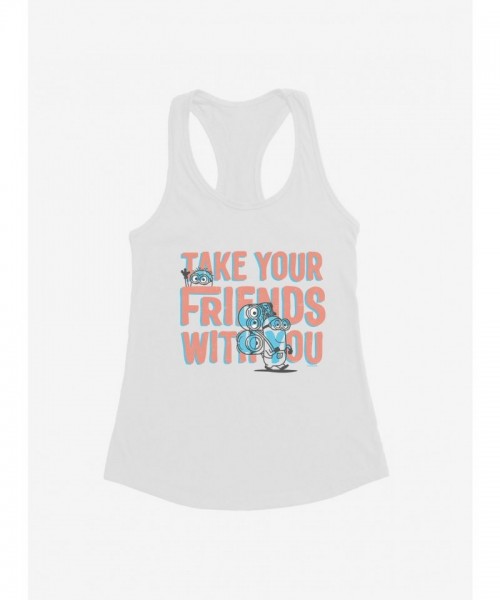 Minions No Man Left Behind Girls Cotton Tank Top - White