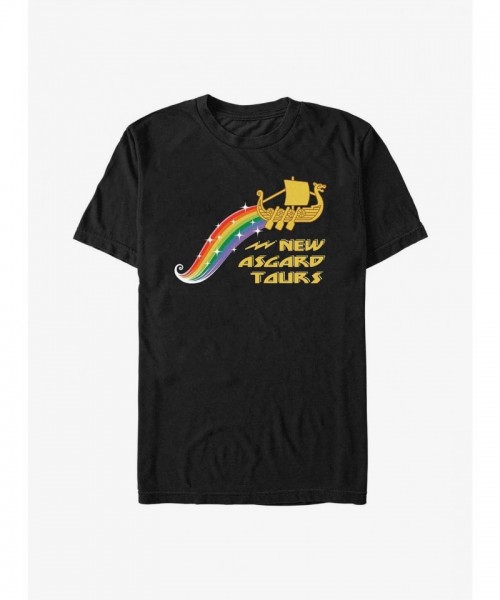 Marvel Thor Love Thunder Rainbow T-Shirt - Lightweight Black Men's