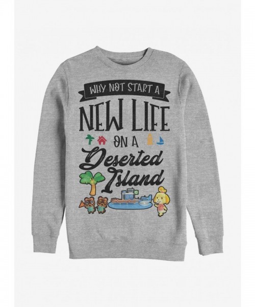 Animal Crossing Grey Crewneck Sweatshirt for Men