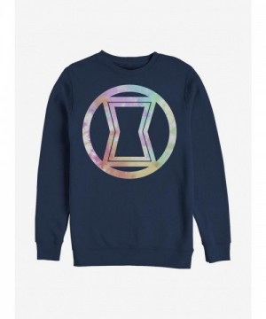 Marvel's Black Widow Logo Tie-Dye Hoodie - Men's Blue Sweatshirt