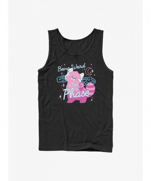 Disney Pixar Turning Red Not a Phase Men's Cotton Tank Top - Black