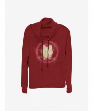 Marvel Girls' Red Cowl Neck Top with Iron Man Spray Logo