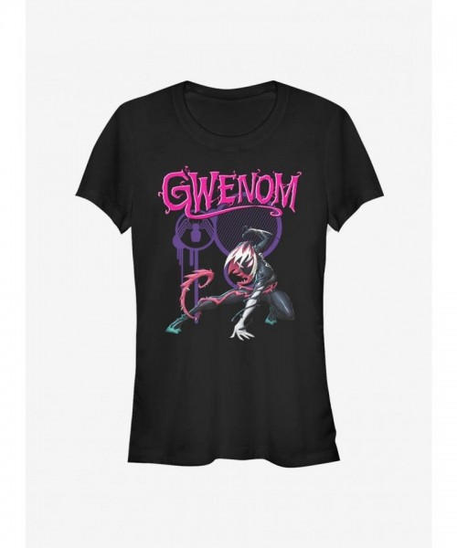 Marvel Gwen Stacy Venomized Spider-Man Graphic T-Shirt - Junior Size Black
