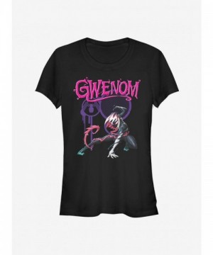 Marvel Gwen Stacy Venomized Spider-Man Graphic T-Shirt - Junior Size Black
